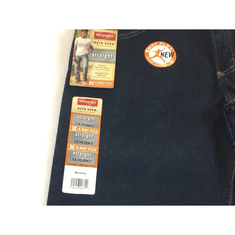 Wrangler Youth 4-Way Flex Straight Husky Sz 14 Reg Jeans NWT